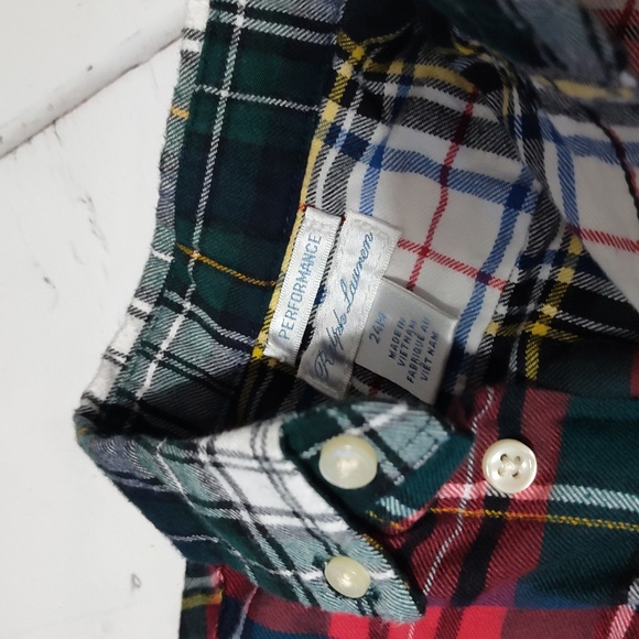 Ralph Lauren long sleeve button up plaid shirt 24m Christmas Holiday shirt - Picture 4 of 4